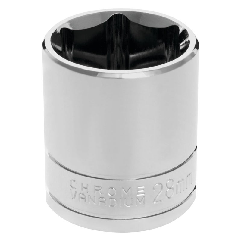 Performance Tool W32228 1/2 Drive 28mm 6 Point Chrome Vanadium Socket - Image 1